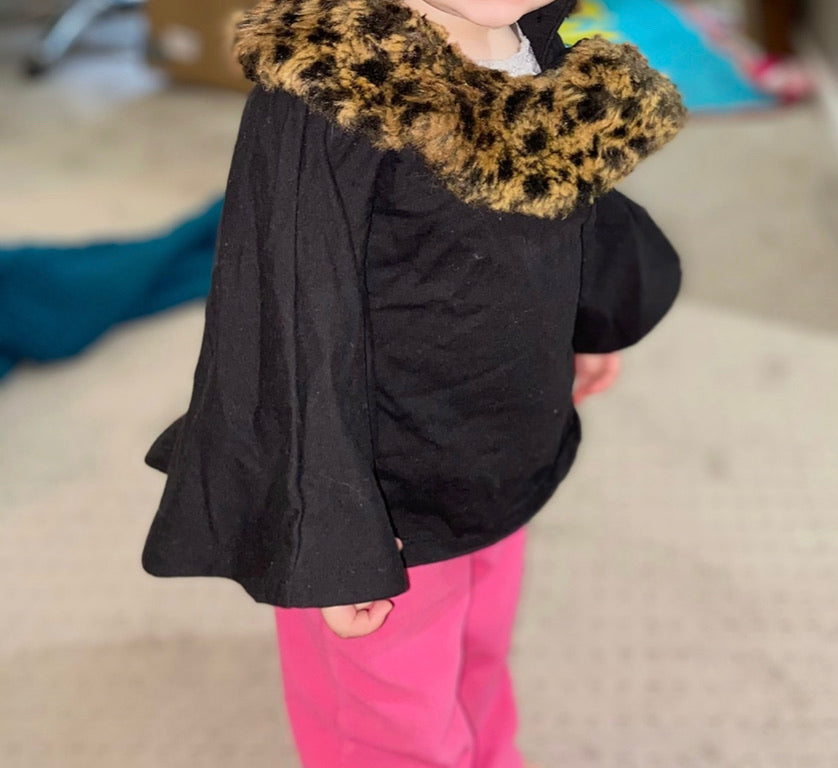 Baby fur coat cape