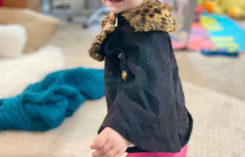 Baby fur coat cape